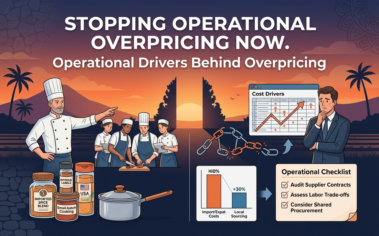 Operational drivers in Bali Indian food pricing