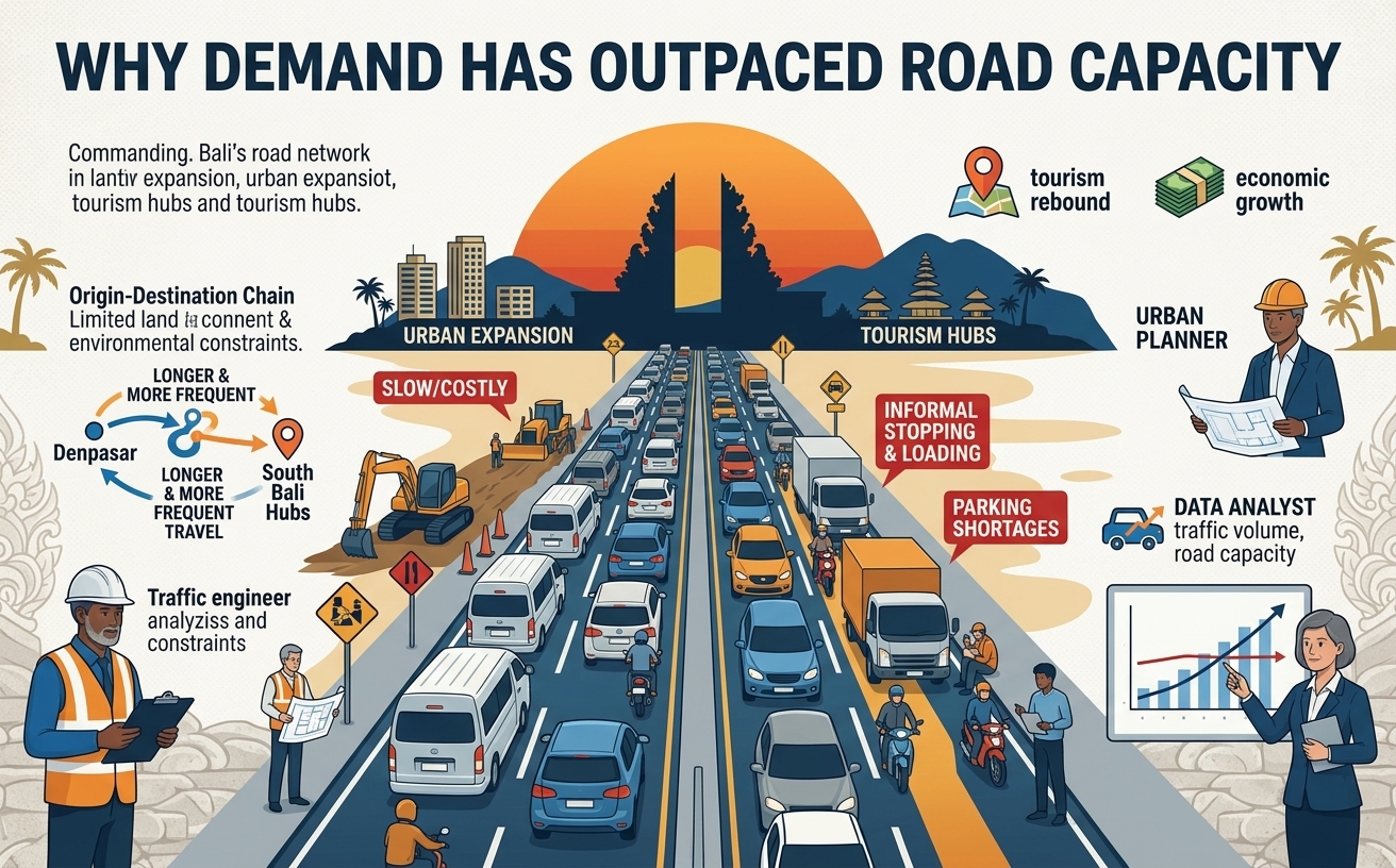 Increased vehicle demand on Bali roads